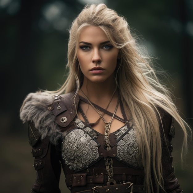 Scandinavian portrait of a female Viking warrior