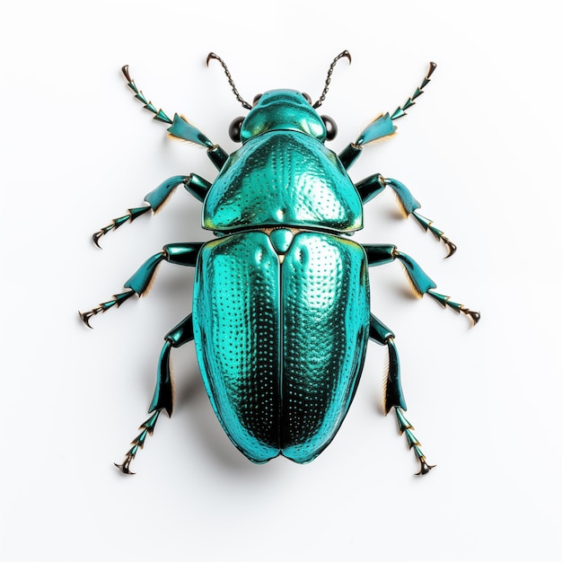 Scarab beetle on white background