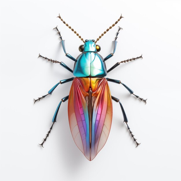 Scarab beetle on white background