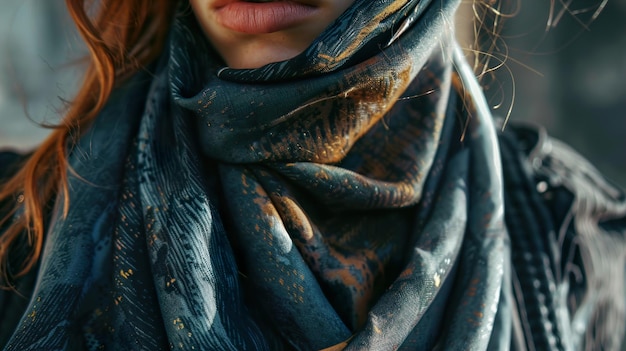 Photo a scarf with a pattern of dots and a pattern on it