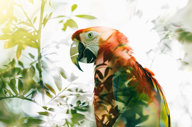 Scarlet Macaw in a Jungle Paradise