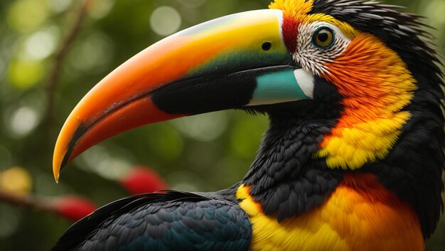 Scarlet Macaw In A Portrait That Highlights Every Detail Of Its Magnificent Feathers