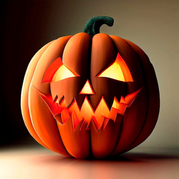 Scary 3D Halloween pumpkin