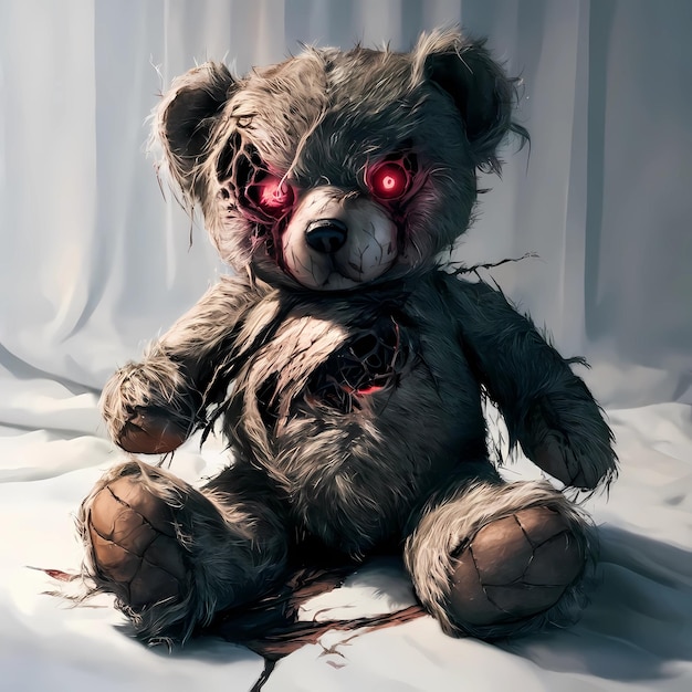 A scary bloody teddy bear horror lock