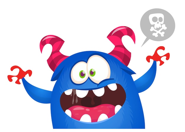 Scary cartoon monster Halloween vector design isolated