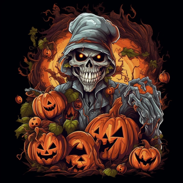 scary and cool halloween design