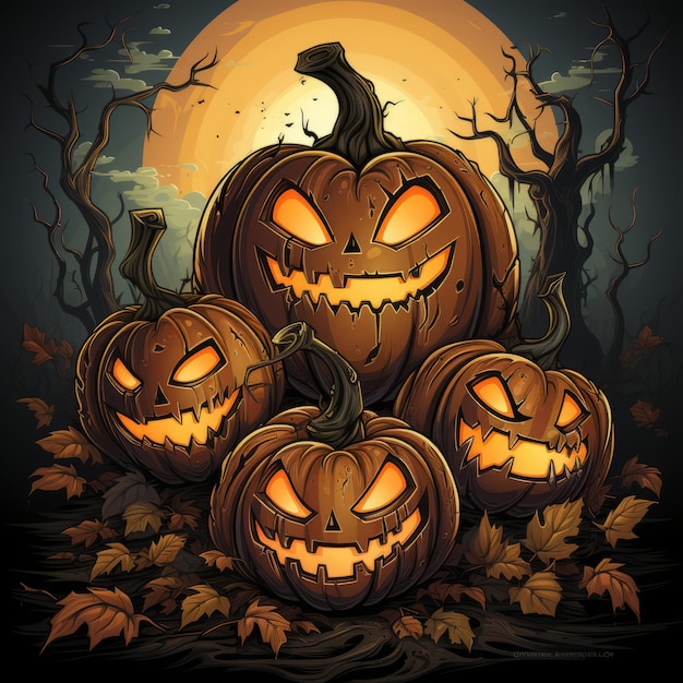 Scary Halloween illustration design