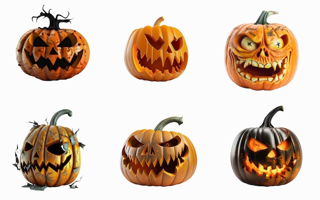 Scary Halloween Theme pumpkins PSD Transparent Files