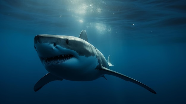 Scary and intimidating shark AI generated