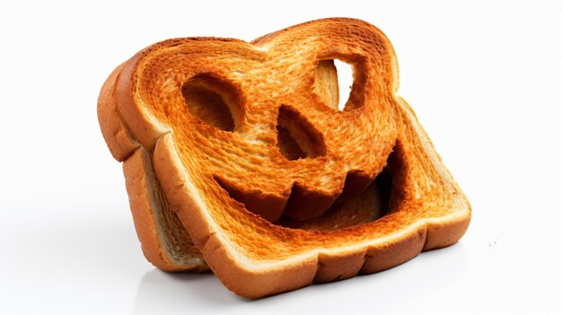 Scary toast isolated on white background