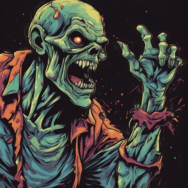 Scary zombie t shirt design