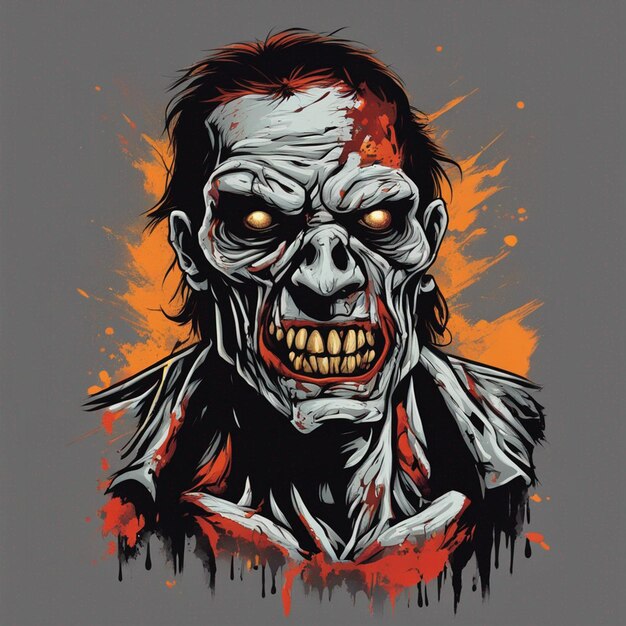 Scary zombie t shirt design