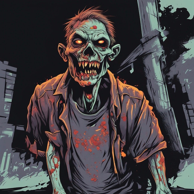 Scary zombie t shirt design