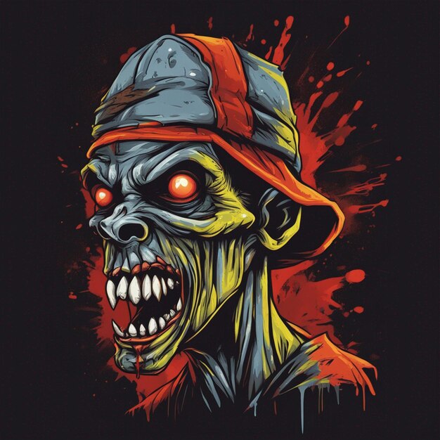 Scary zombie t shirt design