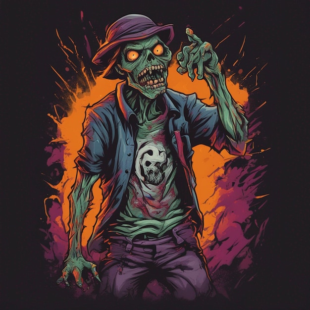 Scary zombie t shirt design