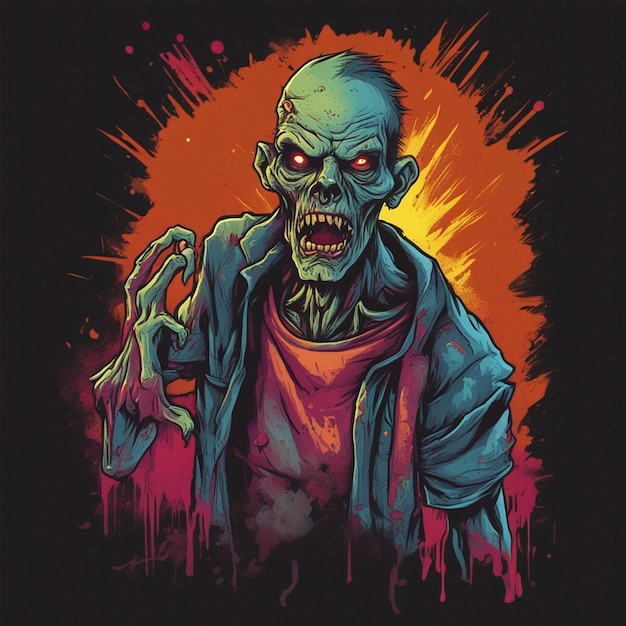 Scary zombie t shirt design