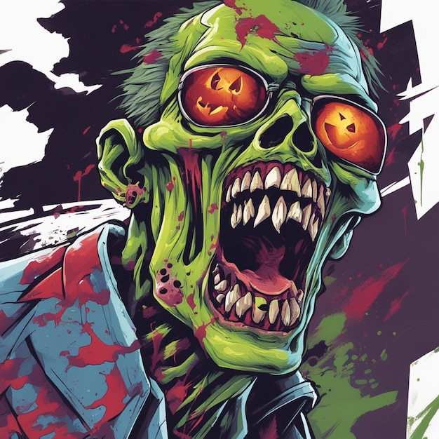 Scary zombie t shirt design