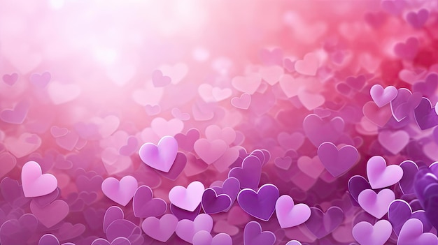 Scattered pink purple heart background