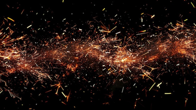 A scattering of sparks against a black background