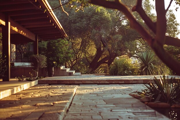 Photo scene bathed in soft evening glow