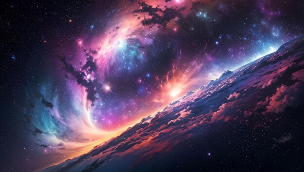 Scene of colorful nebular in space for wallpaper