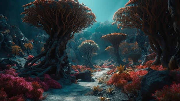 A scene from the game sea of mushrooms