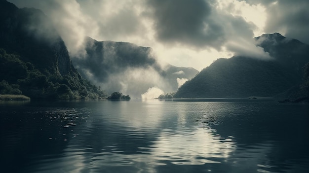 A scene from the movie the mountains are visible in the distance.