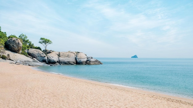 Scene of HuaHin beach in a smoot colors