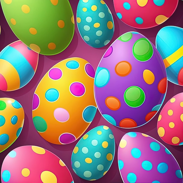 Photo a scene showing colorful easter eggs