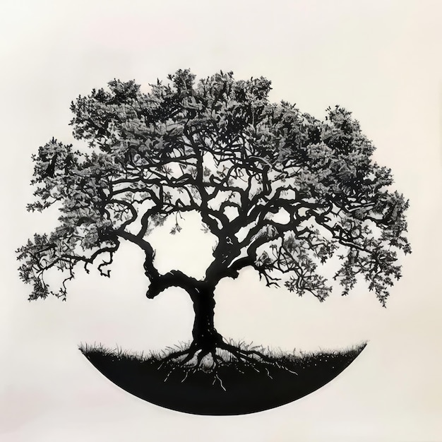 A scene showing a tree with a white background