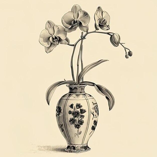 A scene showing a vase with flowers in it