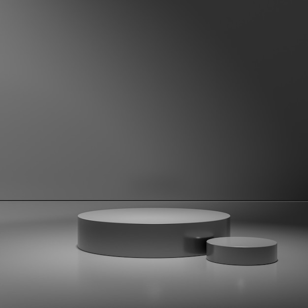 Scene with black luxury minimal dark podium for product presentation