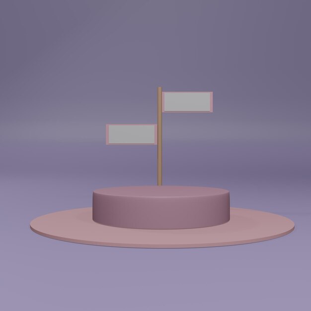 Photo scene with minimal podiums 3d