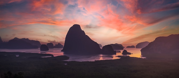 Scenery Phang Nga bay view point at Samet Nang She near Phuket in Southern, Thailand