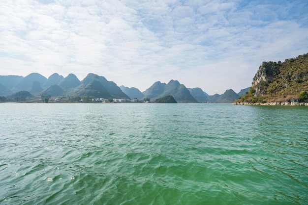 Scenery of Quyang LakeJingxi Baise Guangxi China