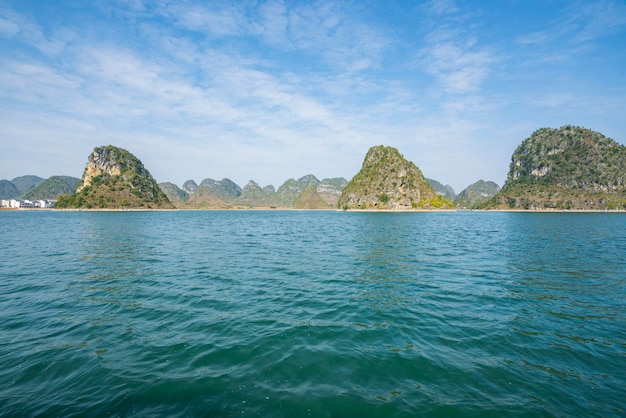 Scenery of Quyang LakeJingxi Baise Guangxi China