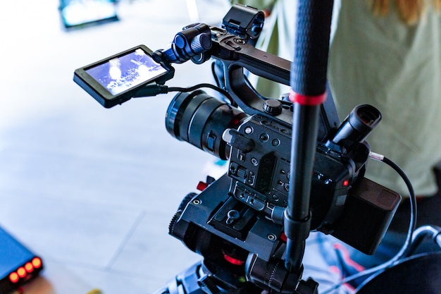 Behind the scenes of video production or video shooting