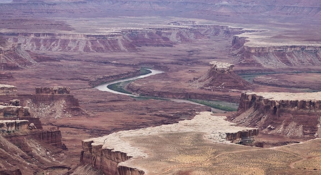 Scenic American Landscape and Red Rock Mountains in Desert Canyon