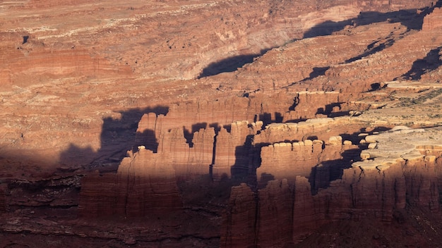 Scenic American Landscape and Red Rock Mountains in Desert Canyon