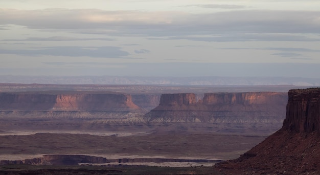 Scenic American Landscape and Red Rock Mountains in Desert Canyon