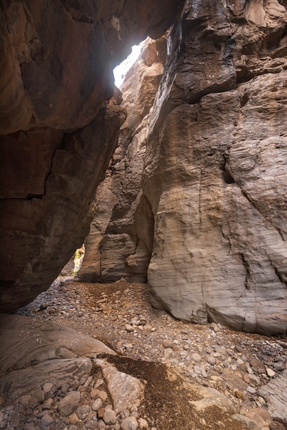 Scenic canyon Barranco Bermeja, volcanic rock canyon in Tenerife, Canary islands, Spain.