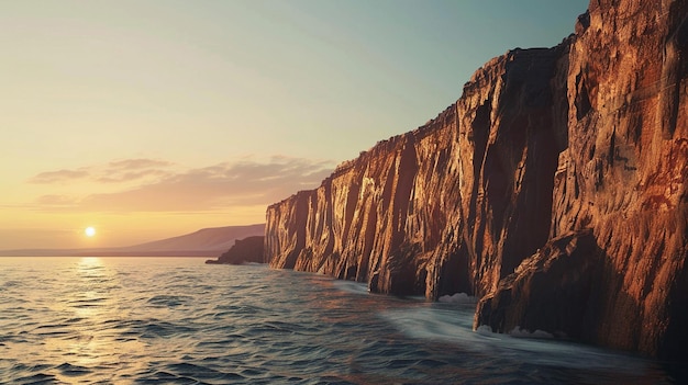 Scenic Coastal Cliffs Sunset View Rocky Cliff at Dusk