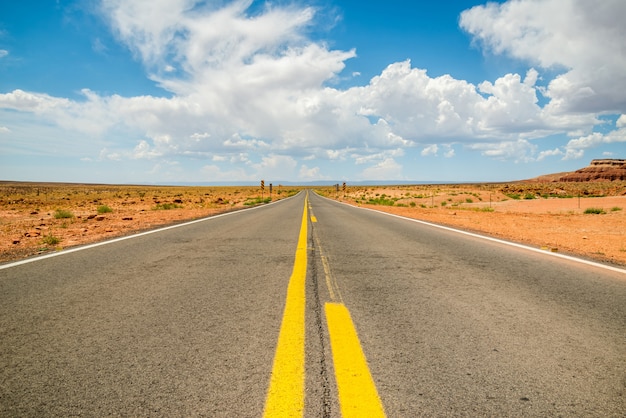 Scenic empty roadway in grand canyon