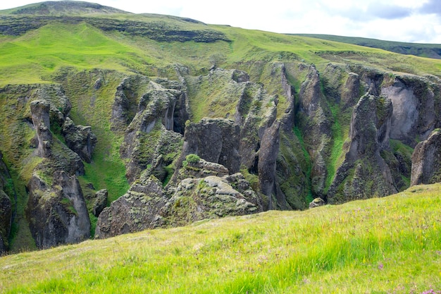 Scenic fjadrargljufur canyon in Iceland Travel and tourism Geology and nature