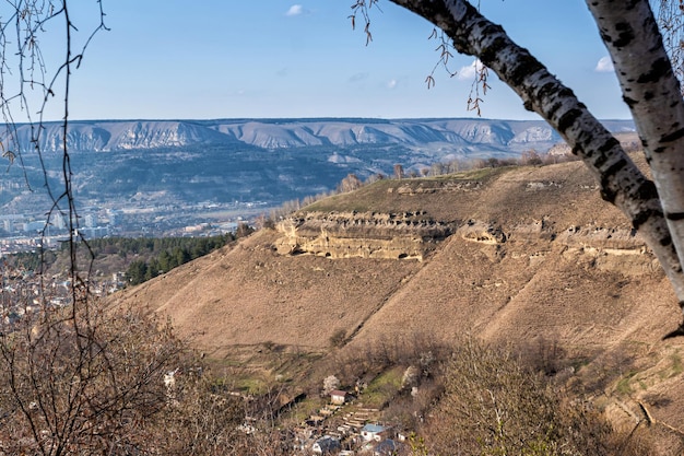 Scenic mountain ridge overlooking the city