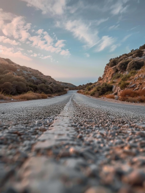 Scenic Mountain Road at Sunset Adventure and Travel Concept