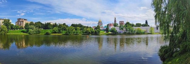 Scenic panorama of Novodevichy convent Moscow Russia