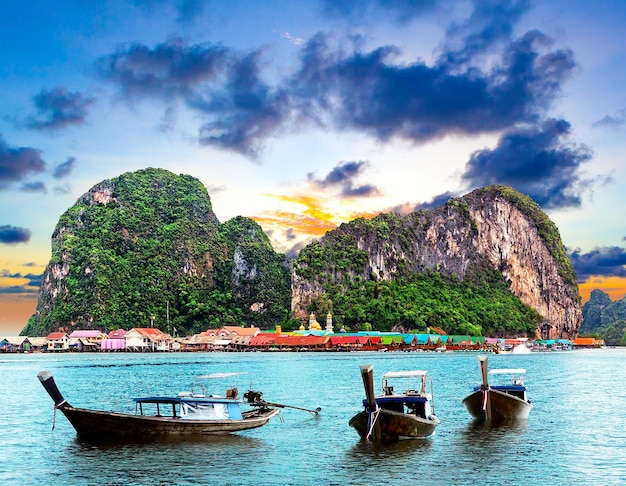 Scenic Phuket landscape.Scenery Thailand sea and island .Adventures and exotic travel concept