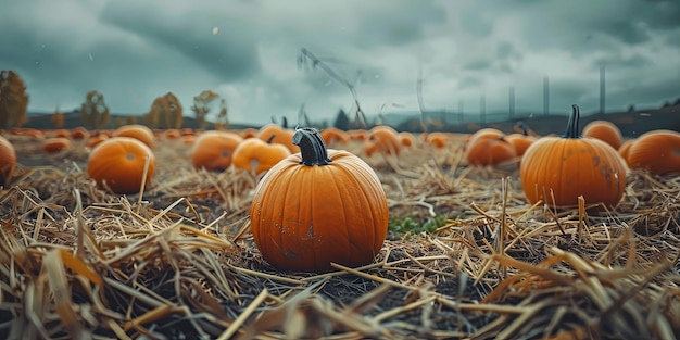 Scenic Pumpkin Harvest Festival in Countryside