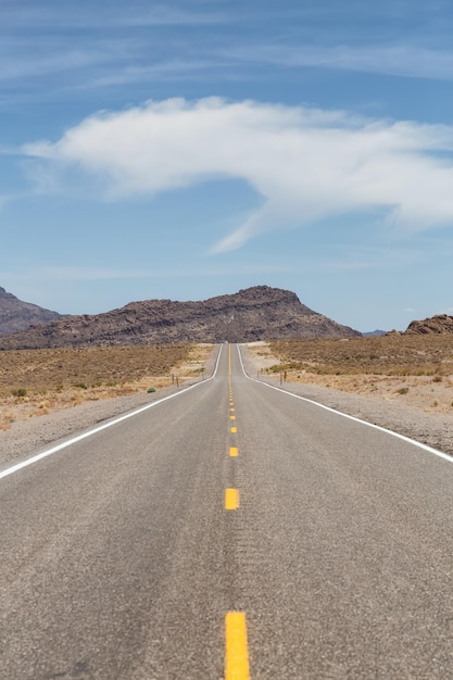 Scenic road in the desert of american nature landscape